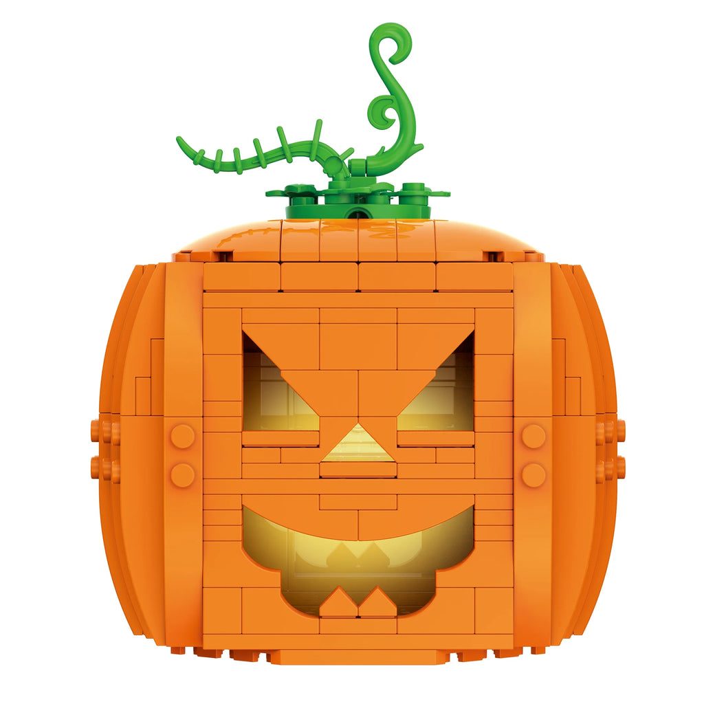 Brick-O’-Lantern (233-Piece Pumpkin Kit)– Build 3 Faces with 2 Light Bricks, 13.7 Cm Tall Halloween Display for Ages 8+
